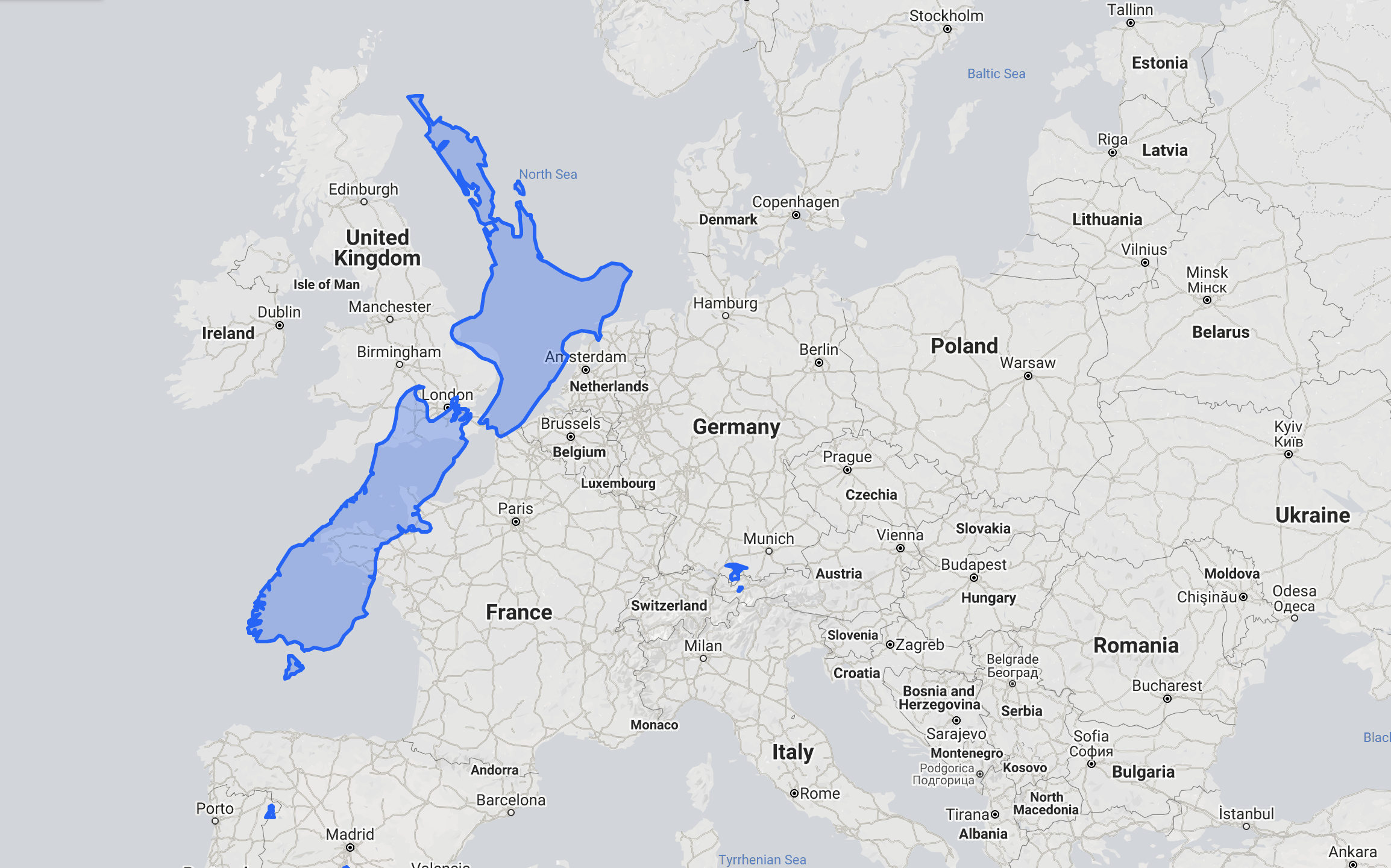 New Zealand vs. UK & Europe