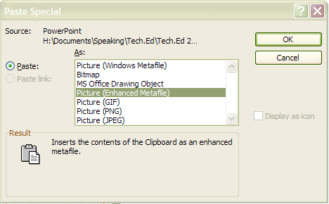 Enhanced metafile dialogue